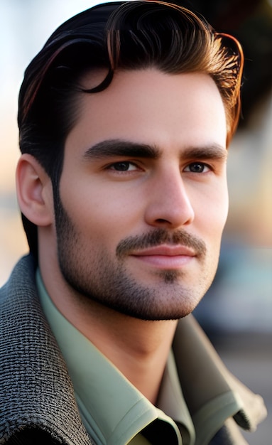 Um homem com barba e bigode