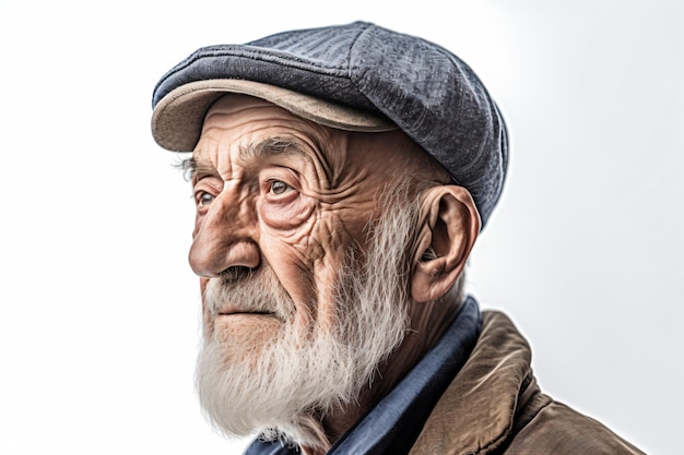 Um homem com barba e chapéu.