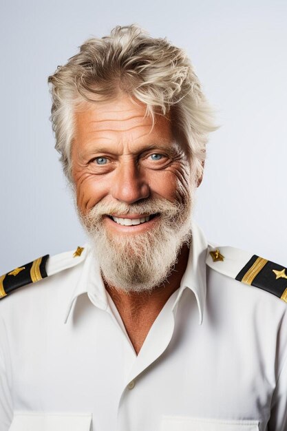 Foto um homem com barba vestindo um uniforme com uma estrela amarela no lado