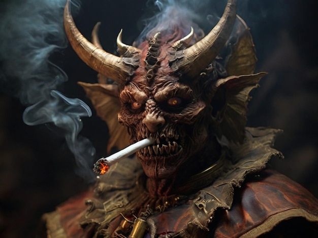 um homem com um cigarro na boca e um cigarro em sua boca