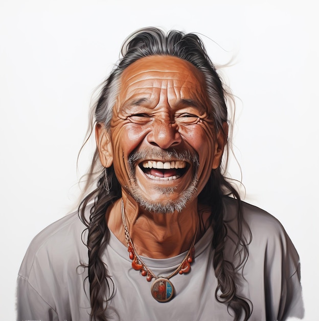 Foto um homem com um sorriso no rosto está sorrindo.
