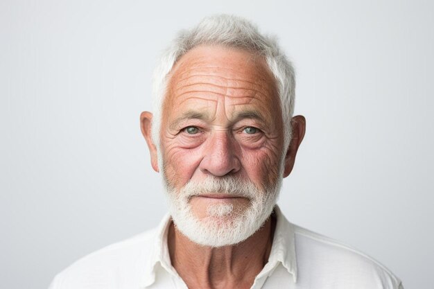 um homem com uma barba branca e uma barba branca