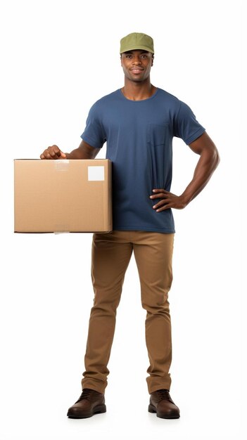 Foto um homem com uma camisa azul que diz a palavra nele