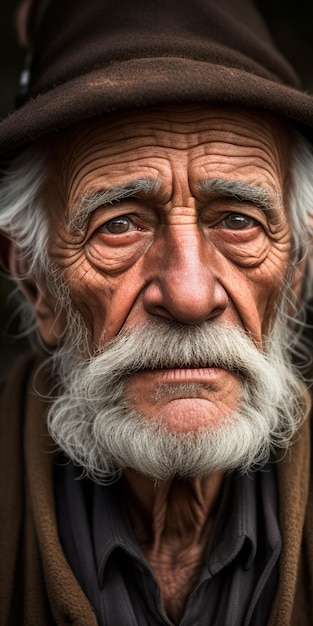 Foto um homem com uma grande barba e uma grande barba branca