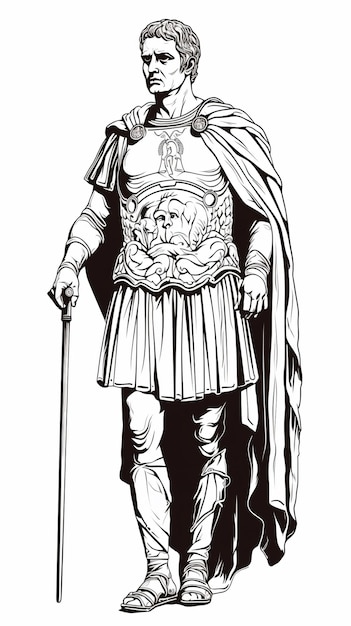 um homem de armadura com uma espada e um escudo