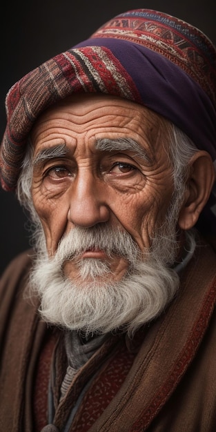 Um homem de barba grisalha e chapéu