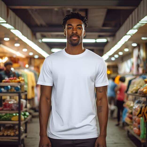 Foto um homem de camisa branca