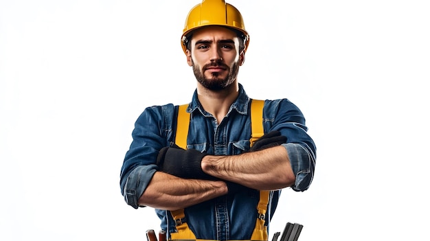 Um homem de chapéu com os braços cruzados.