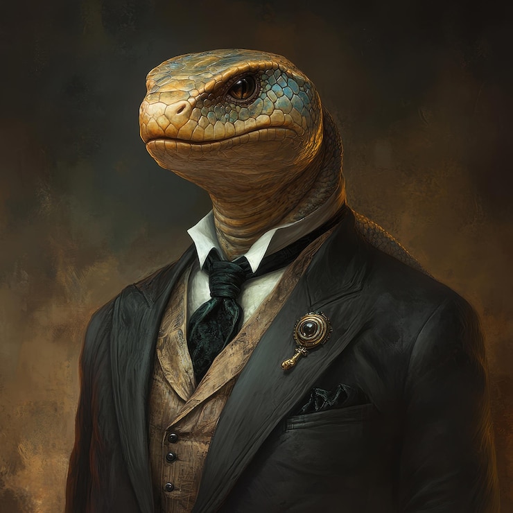 Foto um homem de fato com uma gravata e uma gravata que diz lagarto