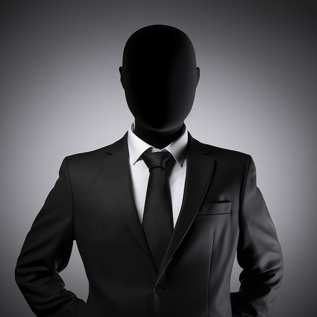 Um homem de terno com as mãos nos bolsos está usando uma gravata preta.