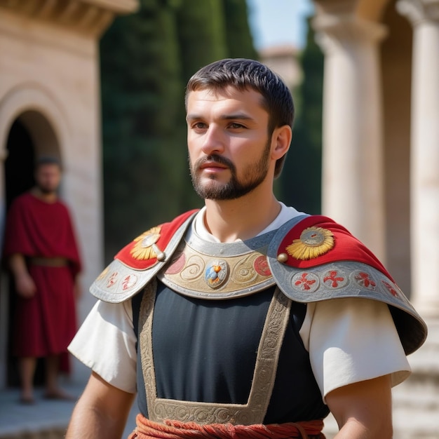 Um homem de traje com a palavra "em cima".