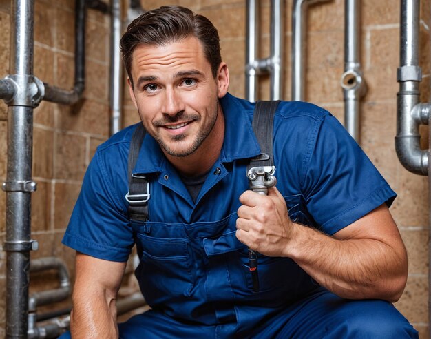 Um homem de uniforme azul está sentado no chão e segurando uma rainha.