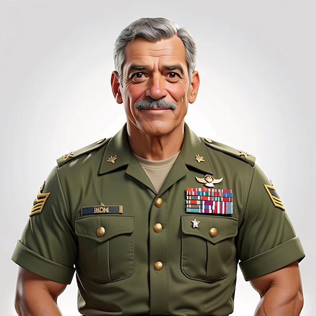 um homem de uniforme militar com um bigode