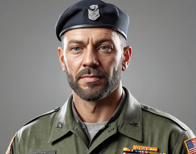 Um homem de uniforme militar.