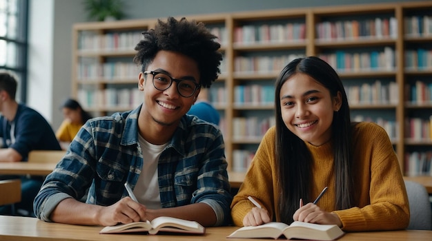 Foto um homem e uma menina estão sentados em uma mesa e um deles está usando óculos