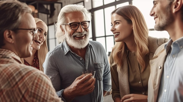 Um homem e uma mulher conversando em um bar