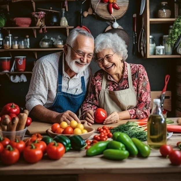 um homem e uma mulher estão cozinhando na cozinha