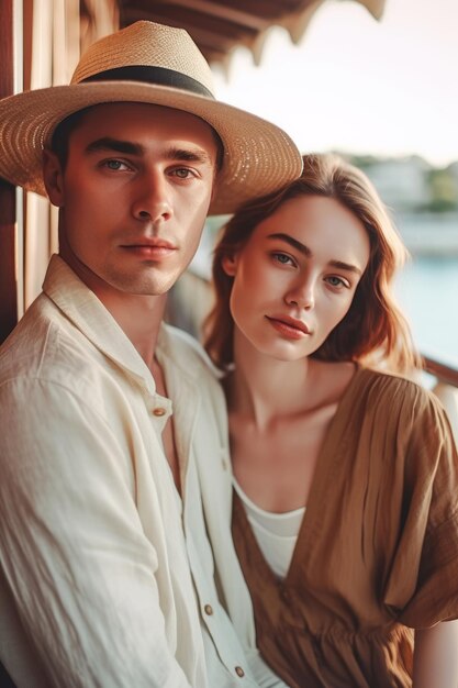 Um homem e uma mulher estão posando para uma foto.