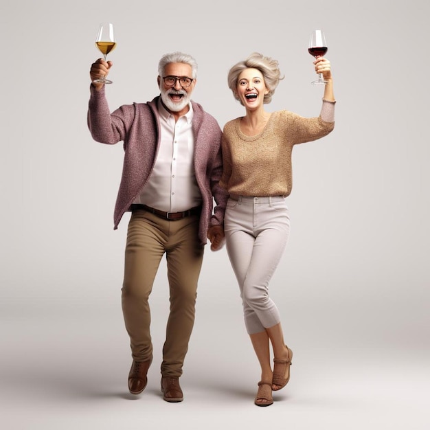 Foto um homem e uma mulher segurando copos de vinho