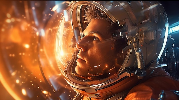 Um homem em um capacete de astronauta Generative AI Art