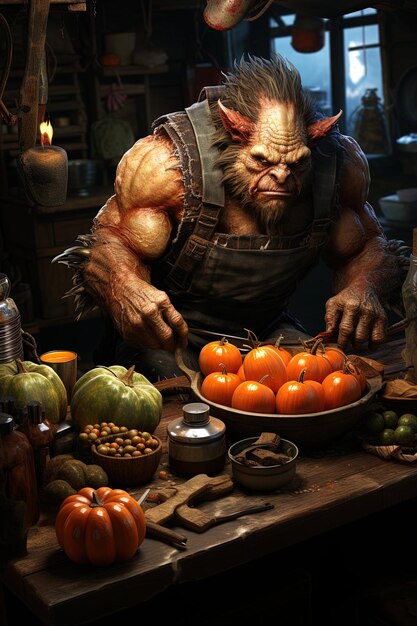Foto um homem em uma cozinha com uma tigela de vegetais e uma tigella de tomates