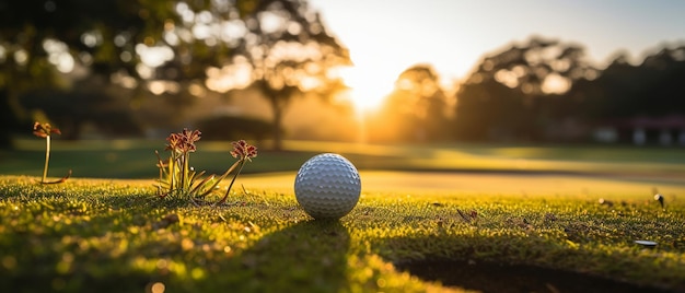 Um homem está a jogar golfe.