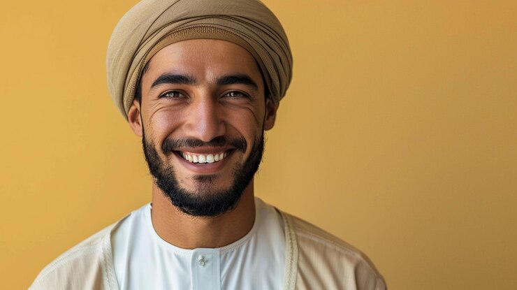 Foto um homem muçulmano turbante indiano