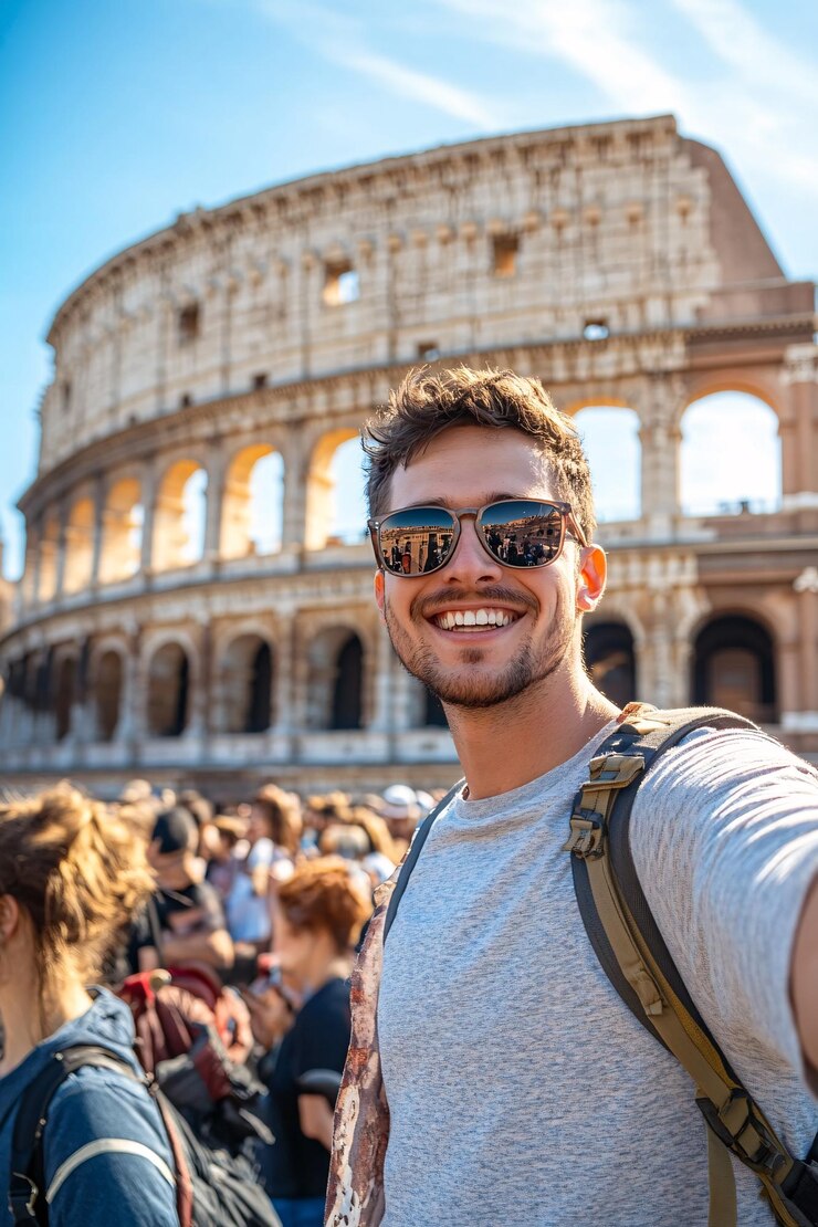 Um homem vestindo um chapéu de palha e óculos de sol está sorrindo