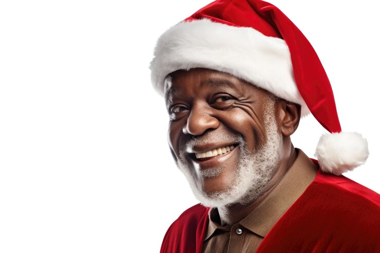Foto um homem vestindo um chapéu de papai noel sorri enquanto posa para a câmera esta foto pode ser usada para capturar a alegria e a excitação da temporada de férias