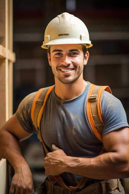 Foto um homem vestindo um chapéu está sorrindo e vestindo um chapeu