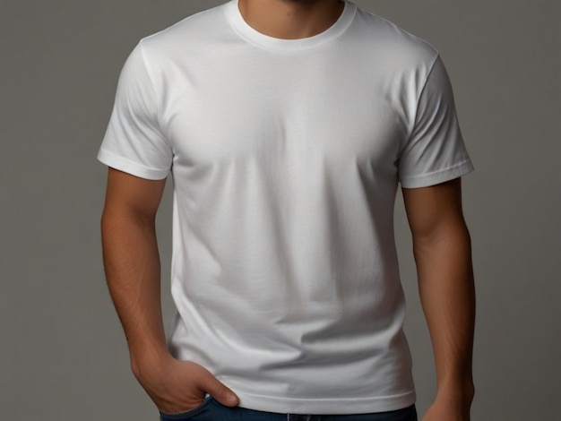 um homem vestindo uma camisa branca