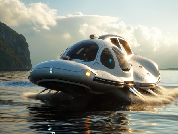 Um hovercraft futurista gerador de IA