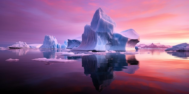 Um iceberg à deriva no oceano