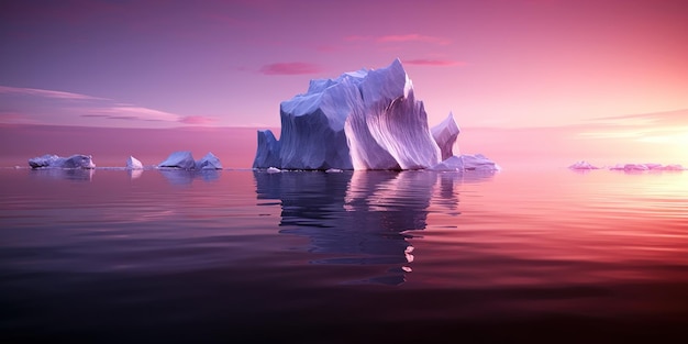 Um iceberg à deriva no oceano
