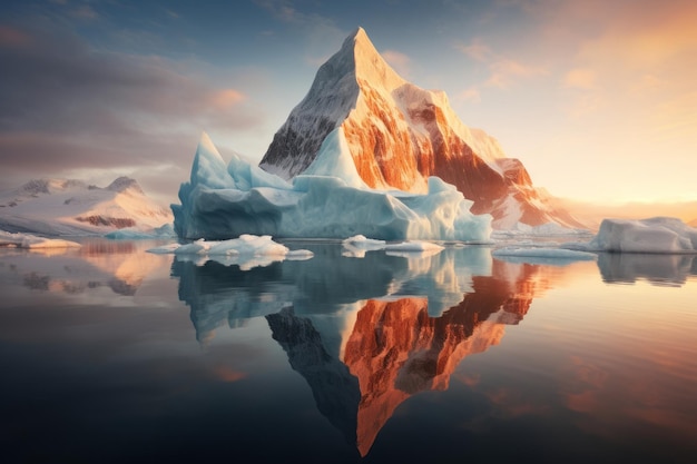 Um iceberg brilhante numa IA generativa do Ártico