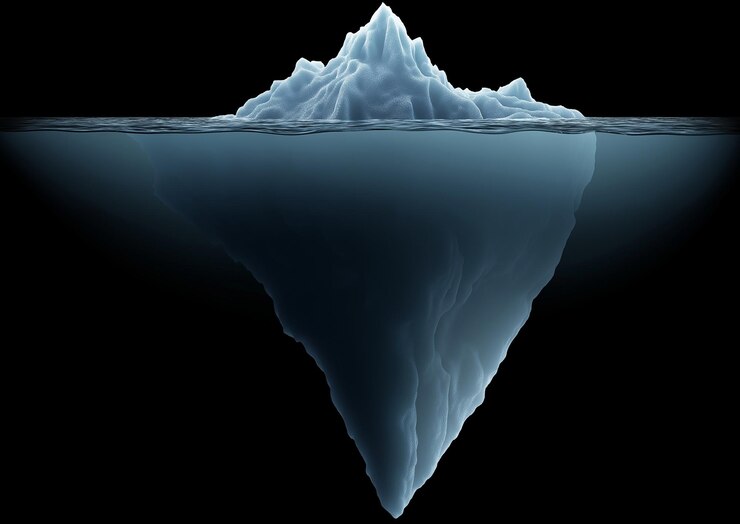 Foto um iceberg com um reflexo de um iceberg na água