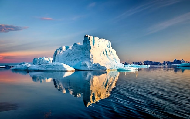 Um iceberg do gelo de Ilulissat nas proximidades para flutuar perto de Ilulussat AI_Generated