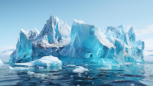 Um iceberg isolado em fundo transparente