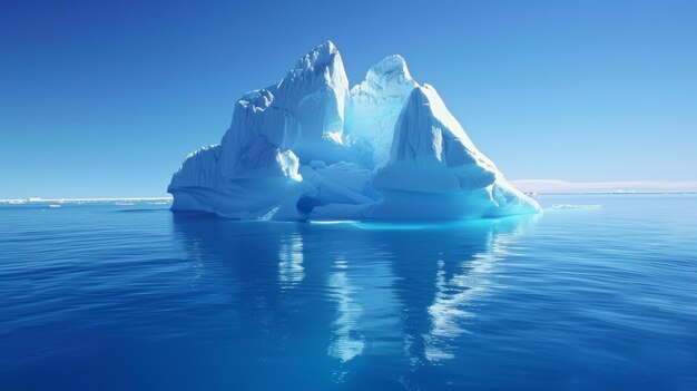 Foto um iceberg maciço à deriva no oceano