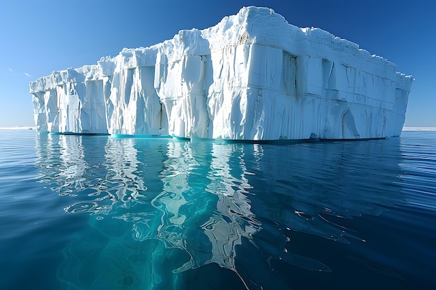 Um iceberg maciço à deriva no oceano