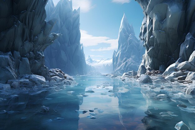 Um iceberg refletido na água representa o poder da natureza.