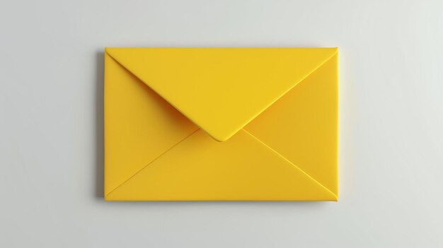 Um ícone 3D vibrante de um envelope amarelo se destaca contra um fundo branco limpo simbolizando comunicação e correspondência Perfeito para serviços de e-mail, aplicativos de mensagens ou qualquer
