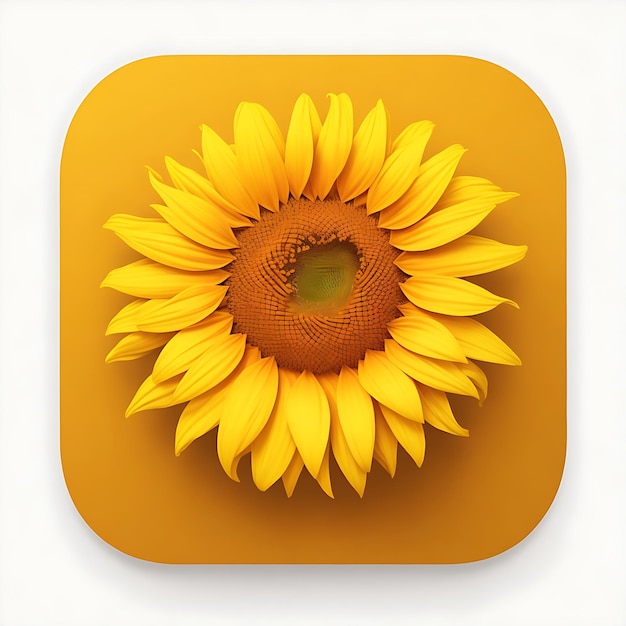 Foto um ícone de aplicativo de um girassol de material minimalista