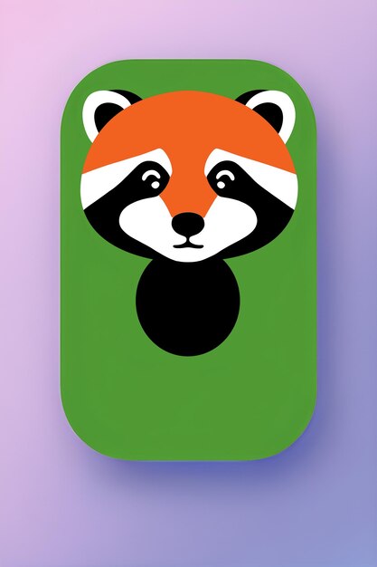 Foto um ícone de panda vermelho