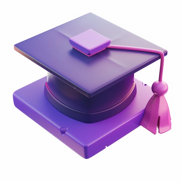 Foto um ícone que representa o conceito de uma cerimônia de educação ou graduação o ícone é desenhado em 3d moderno o estilo é cartoon e minimalista