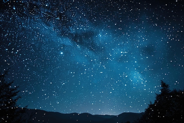 Um incrível desenho de banner do céu estrelado à noite