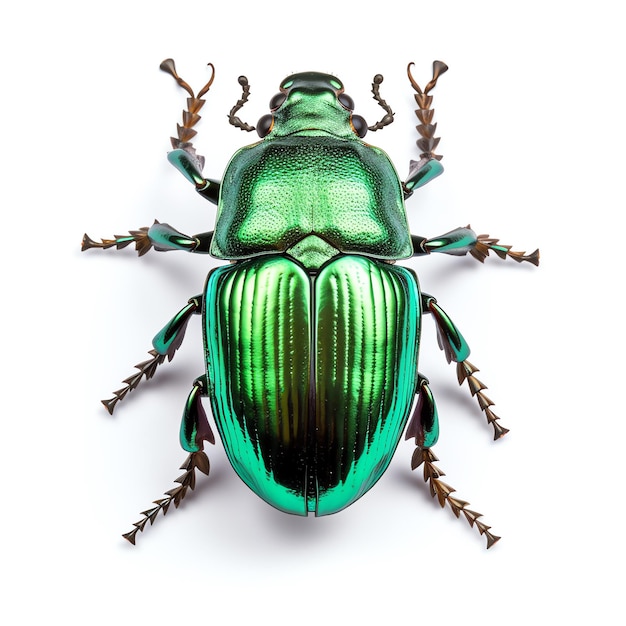 Um inseto verde com pernas castanhas