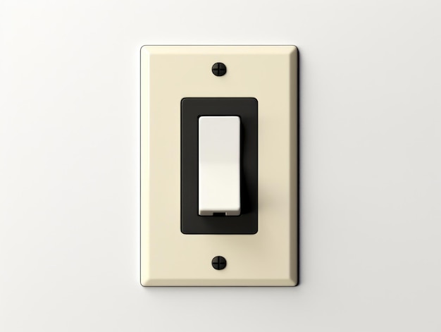Um interruptor de luz numa parede.
