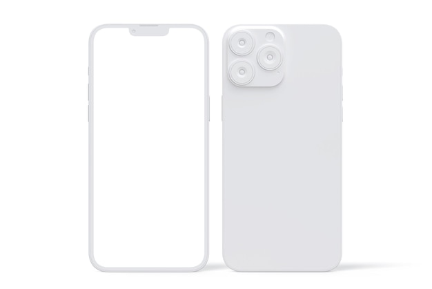 Um iphone branco com uma capa traseira branca e um verso branco.