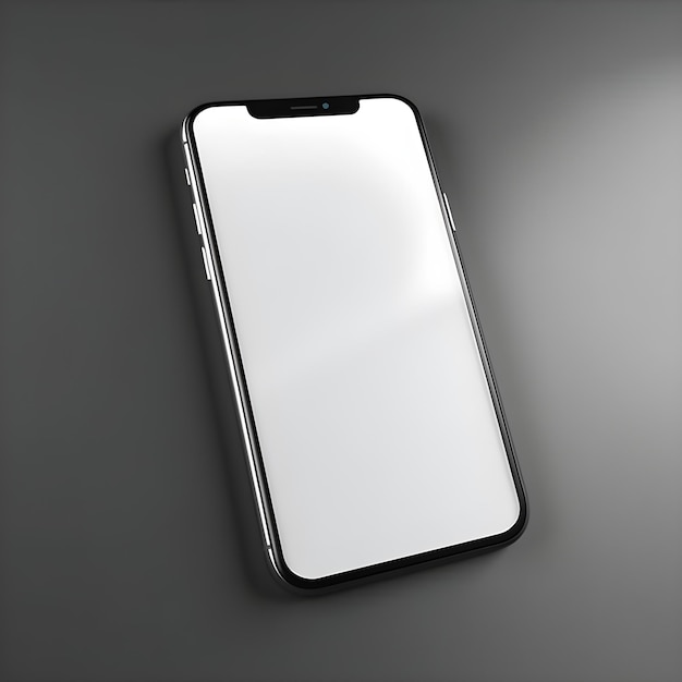 Um iphone preto e branco com uma tela em branco.